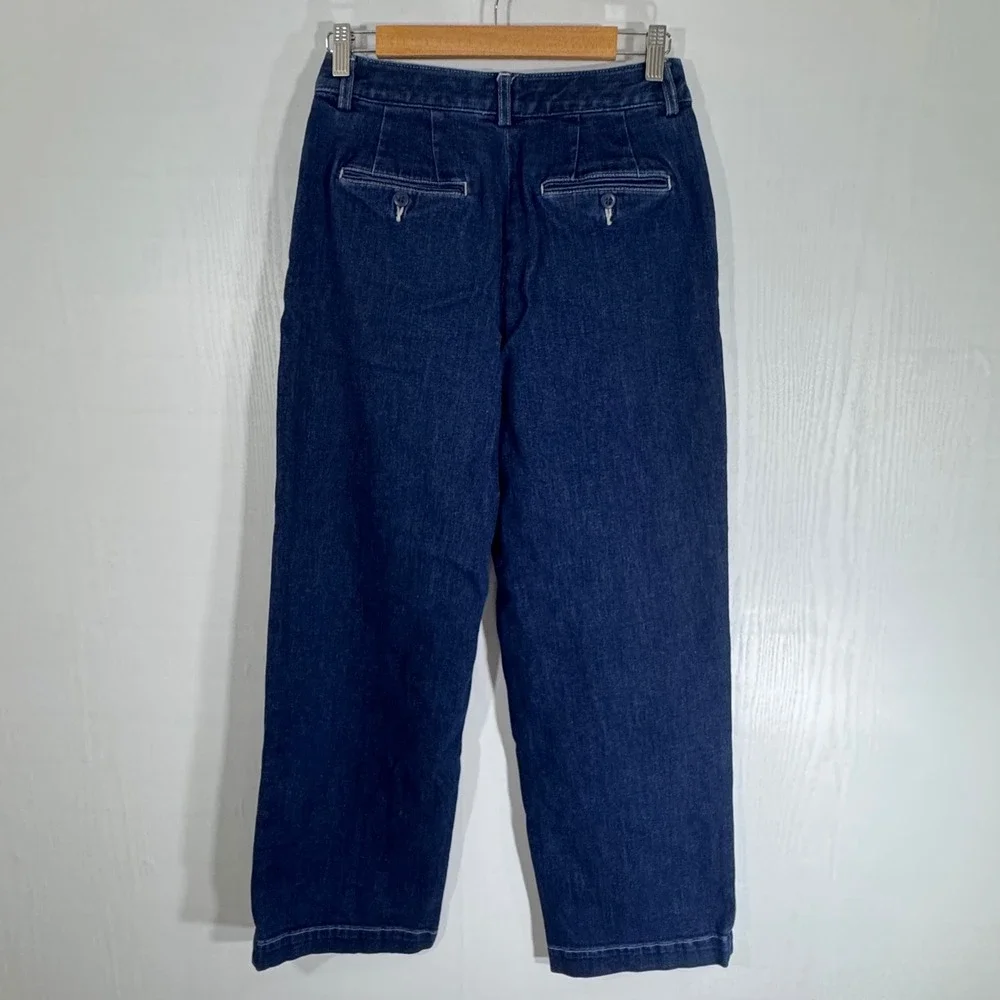 Uniqulo High Waisted Wide Straight Denim‎ Trouser Mom Jeans size 4 Pants